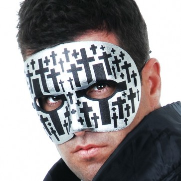 NFP2033 MR X Silver with Black Crosses Eye Mask